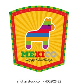 Isolated banner with text and a donkey toy icon
