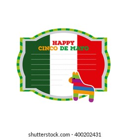 Isolated banner with text and a donkey toy icon
