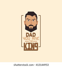 Isolated banner with text and a geometric face of a dad for father's day celebrations