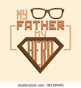 Isolated banner with text and glasses for father's day