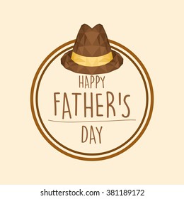 Isolated banner with text and a hat for father's day