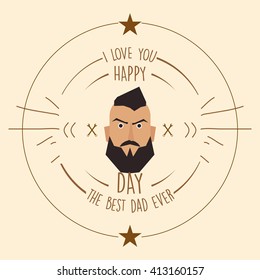 Isolated banner with text and a man's face for father's day celebrations