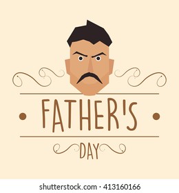 Isolated banner with text and a man's face for father's day celebrations