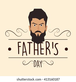 Isolated banner with text and a man's face for father's day celebrations