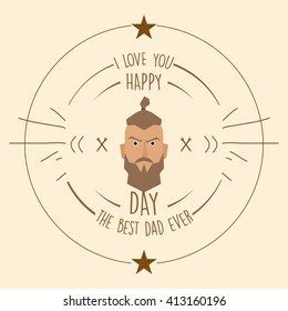 Isolated banner with text and a man's face for father's day celebrations