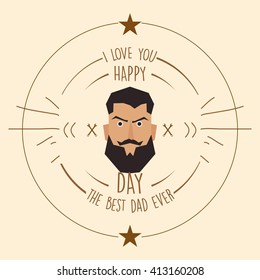 Isolated banner with text and a man's face for father's day celebrations