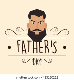 Isolated banner with text and a man's face for father's day celebrations