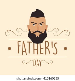 Isolated banner with text and a man's face for father's day celebrations