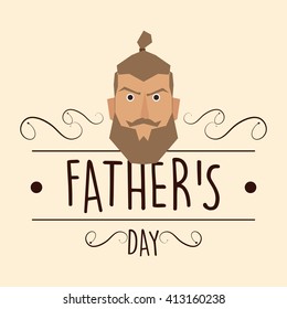 Isolated banner with text and a man's face for father's day celebrations