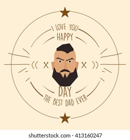 Isolated banner with text and a man's face for father's day celebrations