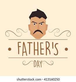 Isolated banner with text and a man's face for father's day celebrations