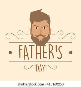 Isolated banner with text and a man's face for father's day celebrations