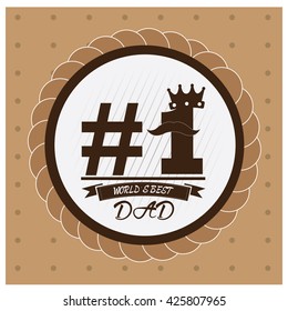 Isolated banner with text, a mustache and a crown for father's day celebrations