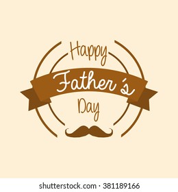 Isolated banner with text, a mustache and a ribbon for father's day