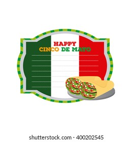 Isolated banner with text and a pair of tacos