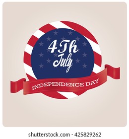 Isolated banner with text and a ribbon with text for independence day celebrations