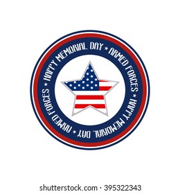 Isolated banner with text and a star with the american flag