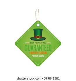 Isolated banner with text and a traditional irish hat