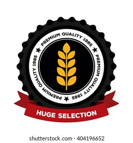 Isolated banner with text and a wheat icon