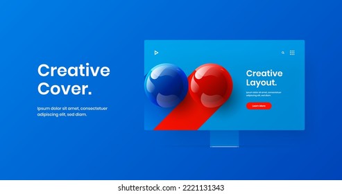Ilustración de diseño vectorial de banner aislado. Concepto de proyecto web de simulación de monitor creativo.