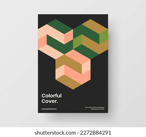 Isolated banner vector design layout. Vivid mosaic pattern company cover concept.
