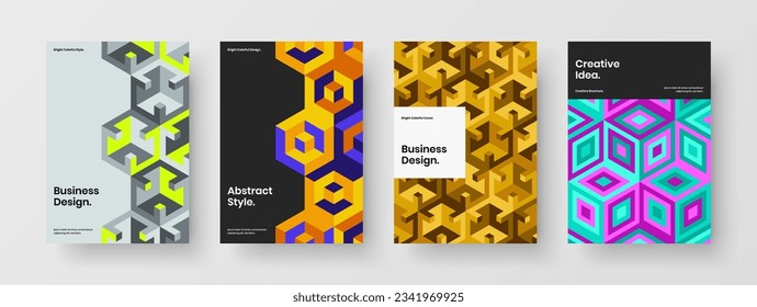 Isolated banner vector design template bundle. Premium geometric shapes corporate brochure illustration collection.