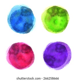 Isolated banner watercolor vector stain illustration.