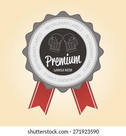 Isolated bar label with text on a colored background. Vector illustration