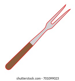 Isolated barbecue fork on a white background, Vector illustration