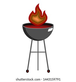 Isolated barbecue grill with a flame icon - Vector