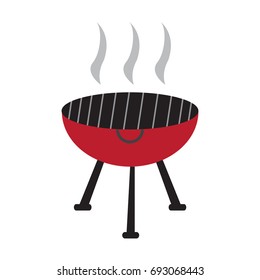 Isolated barbecue grill on a white background, Vector illustration