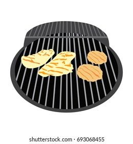 Isolated barbecue grill on a white background, Vector illustration
