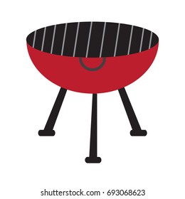 Isolated barbecue grill on a white background, Vector illustration