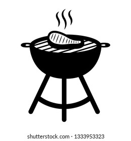 Isolated barbecue grill with a steak icon. Vector illustration design