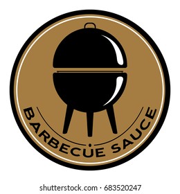 Isolated barbecue label with a grill icon, Vector illustration
