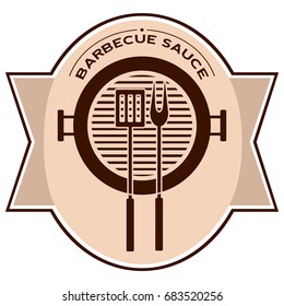 Isolated barbecue label with a grill icon, Vector illustration