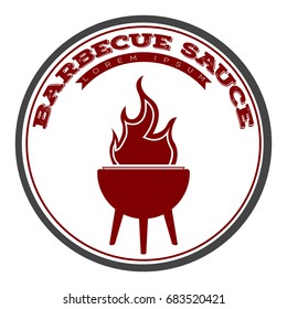 Isolated barbecue label with a grill icon, Vector illustration