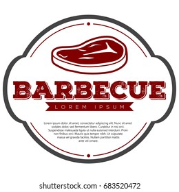 Isolated barbecue label with a meat icon, Vector illustration