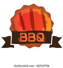 Isolated barbecue label, Vector illustration