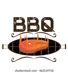 Isolated barbecue label, Vector illustration
