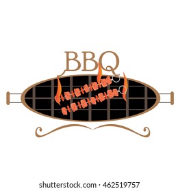 Isolated barbecue label, Vector illustration