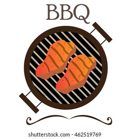Isolated barbecue label, Vector illustration