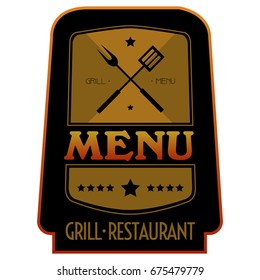 Isolated barbecue menu label on a white background. Vector illustration