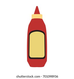 Isolated barbecue sauce bottle icon, Vector illustration