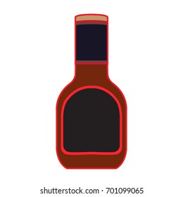 Isolated barbecue sauce bottle icon, Vector illustration