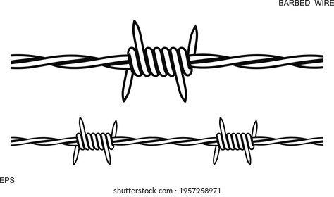 Isolated barbed wire on white background