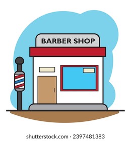 Icono de construcción de una barbería aislada Ilustración vectorial