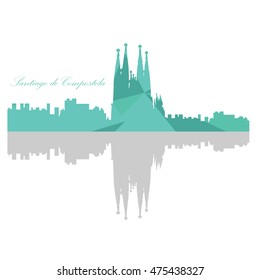 Isolated Barcelona skyline on a white background, Vector illustration