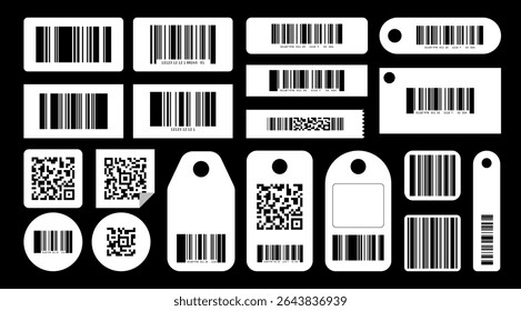 Isolated  Barcode Tags vector design collection, Price Tag, Packaging Sticker illustration, Digital marketing, Sale, And Business graphic elements, Editable