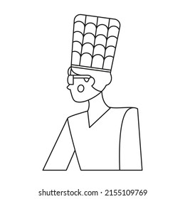 Isolated Barranquilla carnival man Colombian folklore illustration